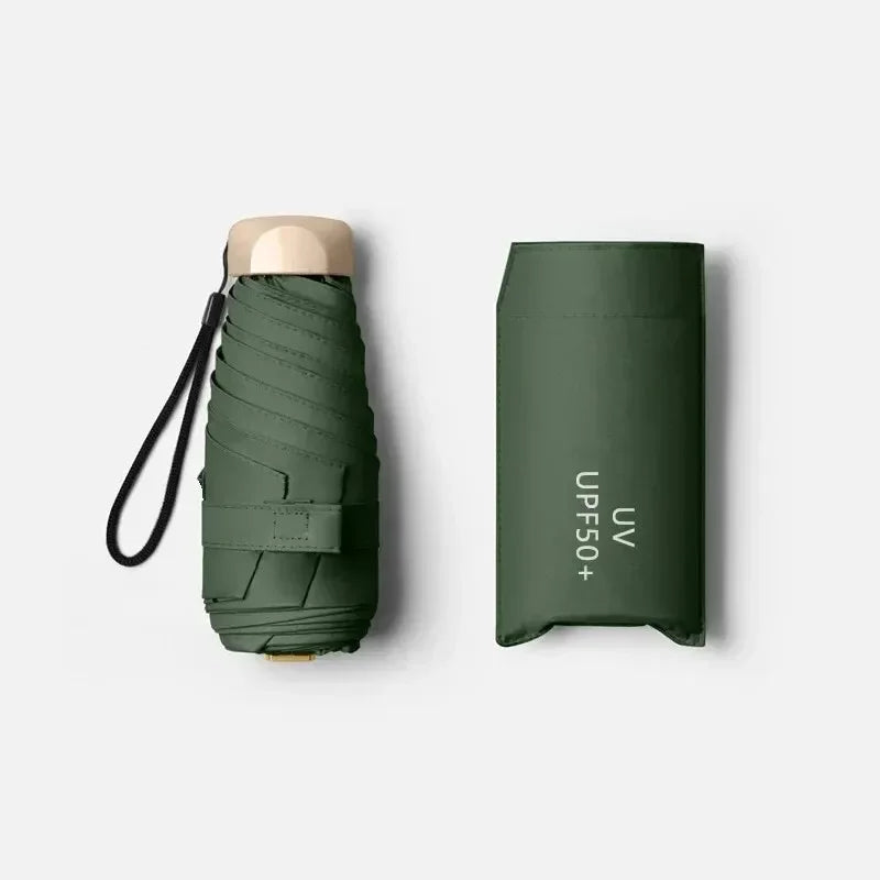 1Pc 55% Off Mini Sun Umbrella Pocket Rain Umbrella Vinyl Folding UV Ultraviolet Protection Sun Shade Pocket Parasol Capsule BLOOM CART