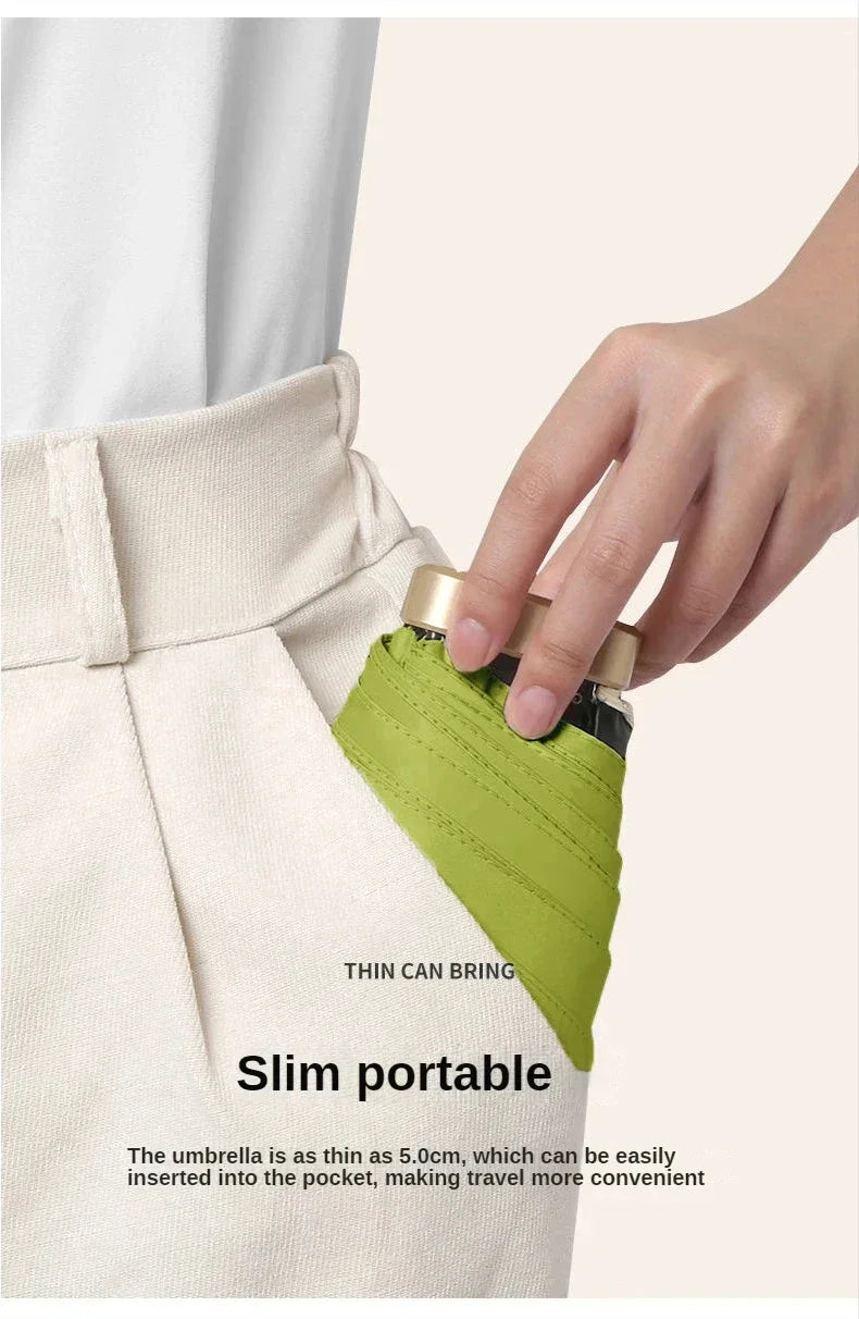 1Pc 55% Off Mini Sun Umbrella Pocket Rain Umbrella Vinyl Folding UV Ultraviolet Protection Sun Shade Pocket Parasol Capsule BLOOM CART