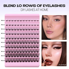 DIY Lash Extension Kit Individual Eyelash Extension Kit Cluster Lashes Kit Lash Glue Remover for Eyelash Extensions Makeup - BLOOM CART