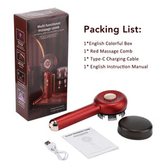 Electric Vibration Massage Comb Red Light Therapy Hair Growth Massage Scalp Brush Anti Hair Loss Liquid Oil Applicator Hair Care - BLOOM CART