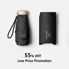 1Pc 55% Off Mini Sun Umbrella Pocket Rain Umbrella Vinyl Folding UV Ultraviolet Protection Sun Shade Pocket Parasol Capsule BLOOM CART