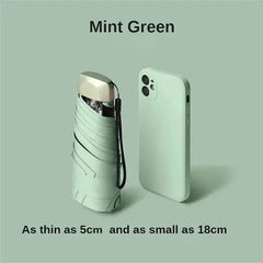 1Pc 55% Off Mini Sun Umbrella Pocket Rain Umbrella Vinyl Folding UV Ultraviolet Protection Sun Shade Pocket Parasol Capsule BLOOM CART