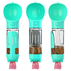 Portable cat and dog water bottle, food feeder, drinking fountain, 3 in 1 poop dispenser, leak proof, BLOOM CART