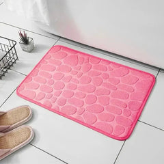 1pc embossed fiber carpet, bathroom living room anti slip mat, pebble floor mat, household items - BLOOM CART