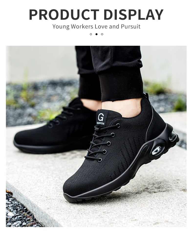 New Styles Men Safety Boots With Steel Toe Cap Anti-smash Work Sneakers Safety Shoes Men IndestructibleWork Boots Tactical Boots - BLOOM CART