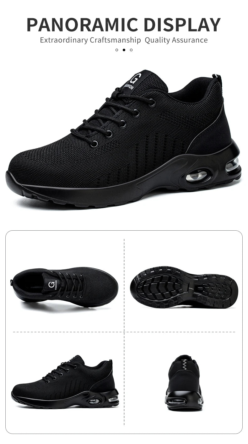 New Styles Men Safety Boots With Steel Toe Cap Anti-smash Work Sneakers Safety Shoes Men IndestructibleWork Boots Tactical Boots - BLOOM CART