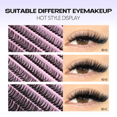 DIY Lash Extension Kit Individual Eyelash Extension Kit Cluster Lashes Kit Lash Glue Remover for Eyelash Extensions Makeup - BLOOM CART