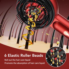 Electric Vibration Massage Comb Red Light Therapy Hair Growth Massage Scalp Brush Anti Hair Loss Liquid Oil Applicator Hair Care - BLOOM CART