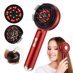 Electric Vibration Massage Comb Red Light Therapy Hair Growth Massage Scalp Brush Anti Hair Loss Liquid Oil Applicator Hair Care - BLOOM CART