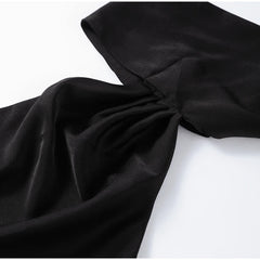 Elegant Solid Ribbon Women Halter Dress Off Shoulder Sleeveless Backless Slim Female Maxi Dresses 2025 Summer New Chic Lady Robe - BLOOM CART