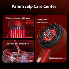 Electric Vibration Massage Comb Red Light Therapy Hair Growth Massage Scalp Brush Anti Hair Loss Liquid Oil Applicator Hair Care - BLOOM CART