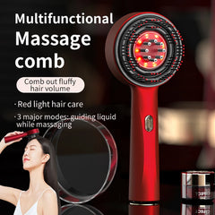 Electric Vibration Massage Comb Red Light Therapy Hair Growth Massage Scalp Brush Anti Hair Loss Liquid Oil Applicator Hair Care - BLOOM CART