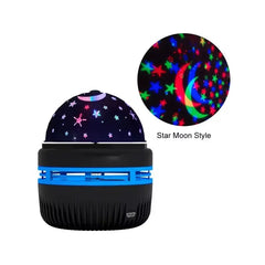 LED Starry Sky Night Lights USB Rotating Projector Lamp Magic Ball Moon Star Christmas Lights Home Room Atmosphere Decorations - BLOOM CART