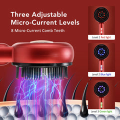 Electric Vibration Massage Comb Red Light Therapy Hair Growth Massage Scalp Brush Anti Hair Loss Liquid Oil Applicator Hair Care - BLOOM CART