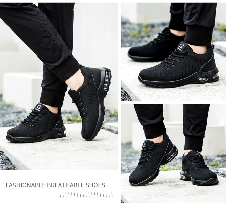 New Styles Men Safety Boots With Steel Toe Cap Anti-smash Work Sneakers Safety Shoes Men IndestructibleWork Boots Tactical Boots - BLOOM CART
