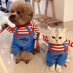 Funny Cat Clothes Halloween Cosplay Costumes For Small Medium Dog Cats Creative Pet Party Kitten Jumpsuits Soft Warm Cat Coat BLOOM CART