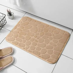 1pc embossed fiber carpet, bathroom living room anti slip mat, pebble floor mat, household items - BLOOM CART