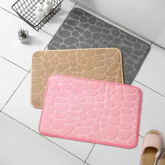 1pc embossed fiber carpet, bathroom living room anti slip mat, pebble floor mat, household items - BLOOM CART