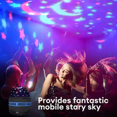 LED Starry Sky Night Lights USB Rotating Projector Lamp Magic Ball Moon Star Christmas Lights Home Room Atmosphere Decorations - BLOOM CART