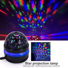 LED Starry Sky Night Lights USB Rotating Projector Lamp Magic Ball Moon Star Christmas Lights Home Room Atmosphere Decorations - BLOOM CART