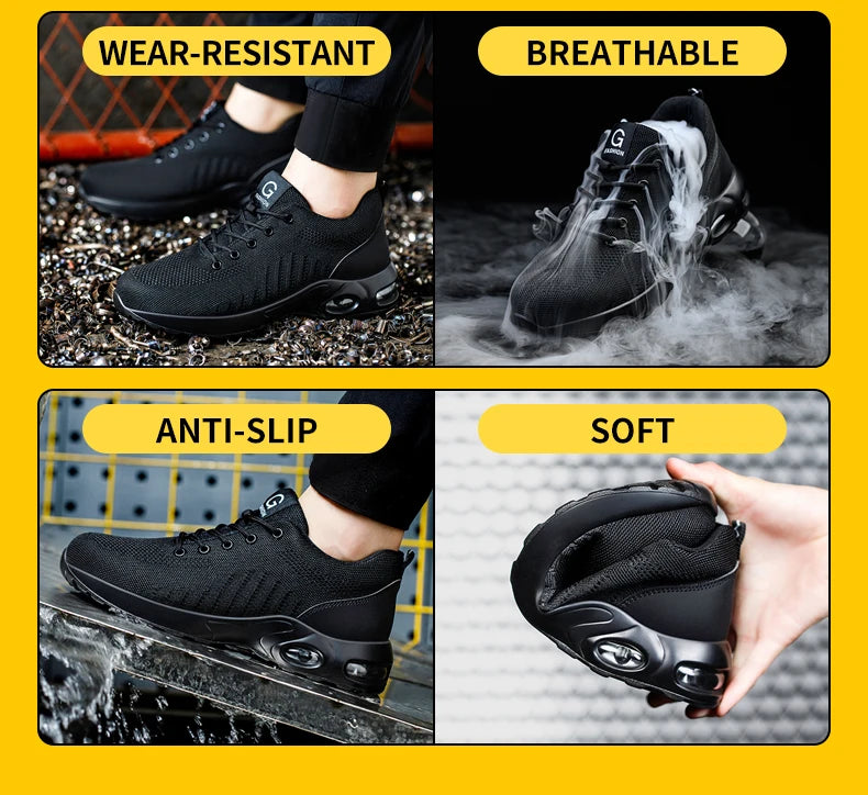 New Styles Men Safety Boots With Steel Toe Cap Anti-smash Work Sneakers Safety Shoes Men IndestructibleWork Boots Tactical Boots - BLOOM CART