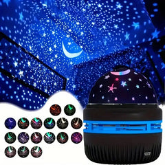 LED Starry Sky Night Lights USB Rotating Projector Lamp Magic Ball Moon Star Christmas Lights Home Room Atmosphere Decorations - BLOOM CART