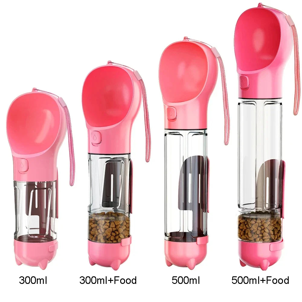 Portable cat and dog water bottle, food feeder, drinking fountain, 3 in 1 poop dispenser, leak proof, BLOOM CART