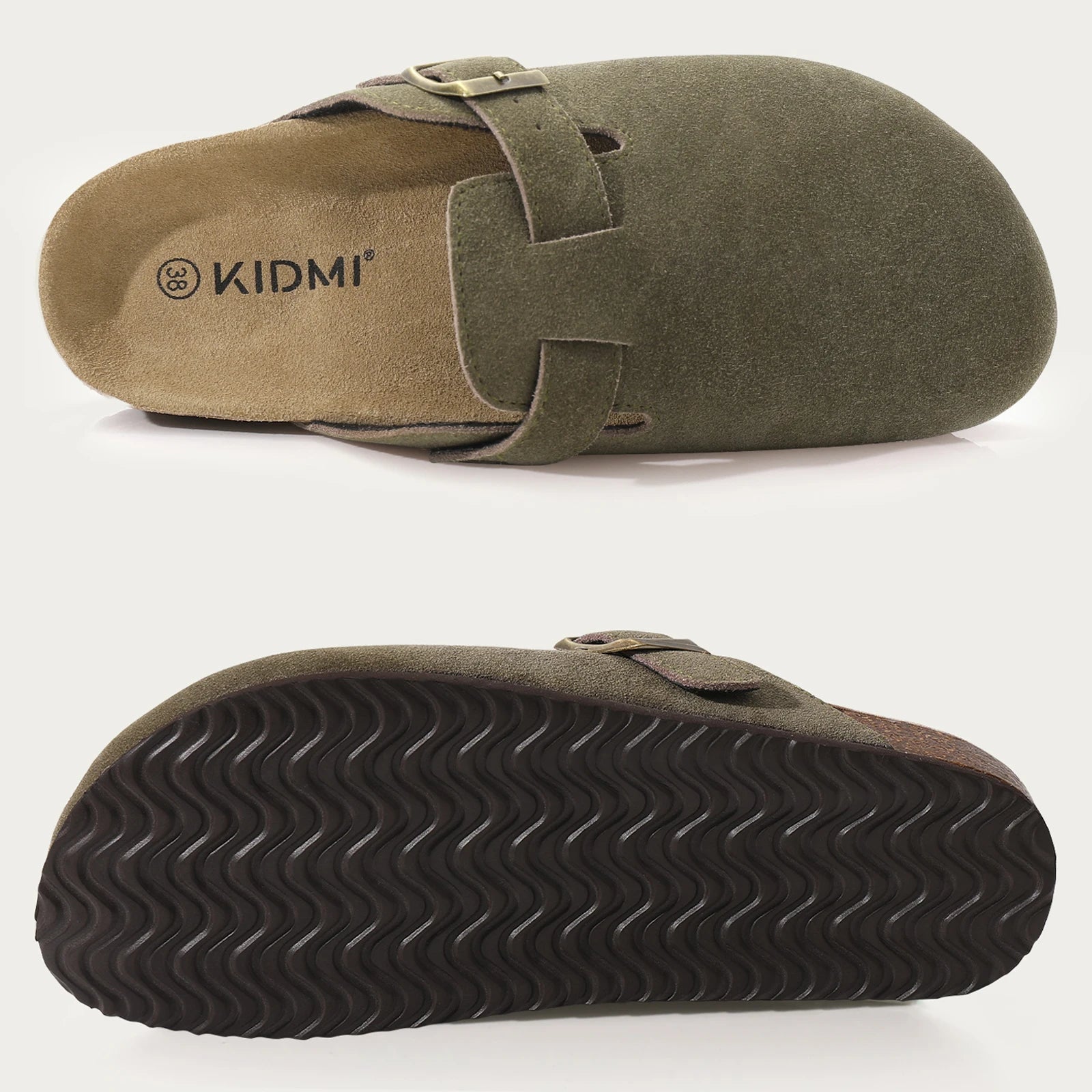 Comwarm Fashion Women's Suede Mules Slippers Men Clogs Cork Insole Sandals With Arch Support Outdoor Beach Slides Home Shoes - BLOOM CART