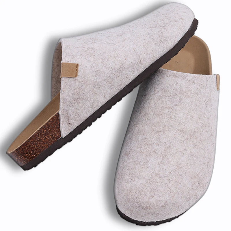 Comwarm Fashion Women's Suede Mules Slippers Men Clogs Cork Insole Sandals With Arch Support Outdoor Beach Slides Home Shoes - BLOOM CART