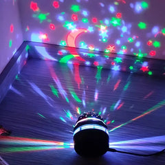 LED Starry Sky Night Lights USB Rotating Projector Lamp Magic Ball Moon Star Christmas Lights Home Room Atmosphere Decorations - BLOOM CART