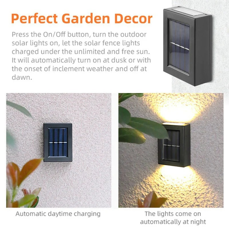 Solar Up and Down Spot Lights Outdoor, Street Wall Light Lamp Solar Powered Sunlight Waterproof Solar Lamp Garden Decorative - BLOOM CART