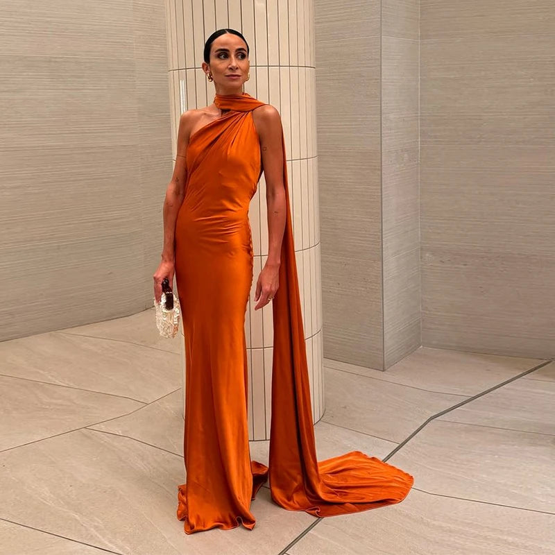 Elegant Solid Ribbon Women Halter Dress Off Shoulder Sleeveless Backless Slim Female Maxi Dresses 2025 Summer New Chic Lady Robe - BLOOM CART