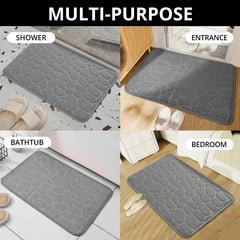 1pc embossed fiber carpet, bathroom living room anti slip mat, pebble floor mat, household items - BLOOM CART