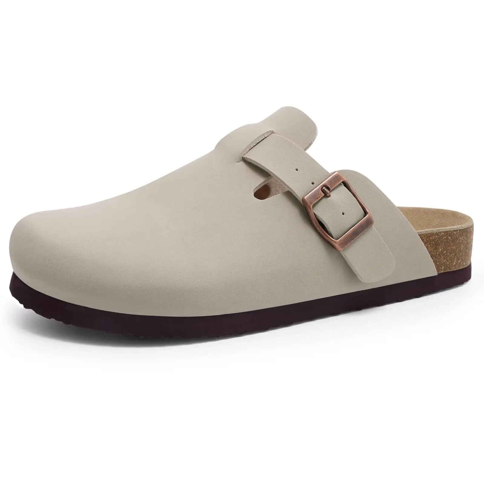 Comwarm Fashion Women's Suede Mules Slippers Men Clogs Cork Insole Sandals With Arch Support Outdoor Beach Slides Home Shoes - BLOOM CART
