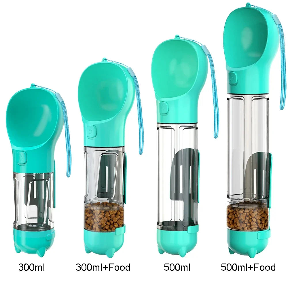 Portable cat and dog water bottle, food feeder, drinking fountain, 3 in 1 poop dispenser, leak proof, BLOOM CART