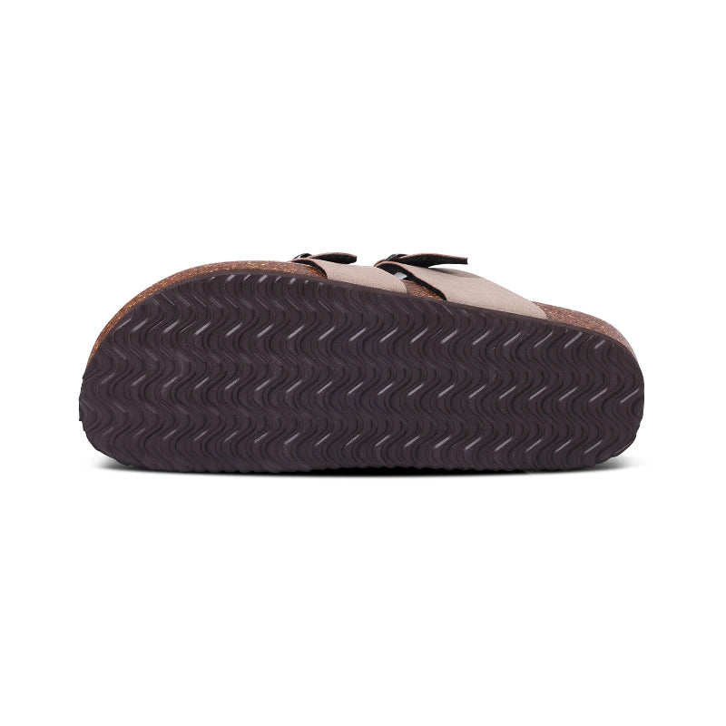 Comwarm Fashion Women's Suede Mules Slippers Men Clogs Cork Insole Sandals With Arch Support Outdoor Beach Slides Home Shoes - BLOOM CART