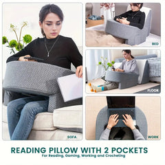 Reading Pillow for Gaming, Extra Large Arm Rest Pillow for Adult, Memory Foam Bed Rest Pillow for Reading, Working,with Rem，1 PC - BLOOM CART