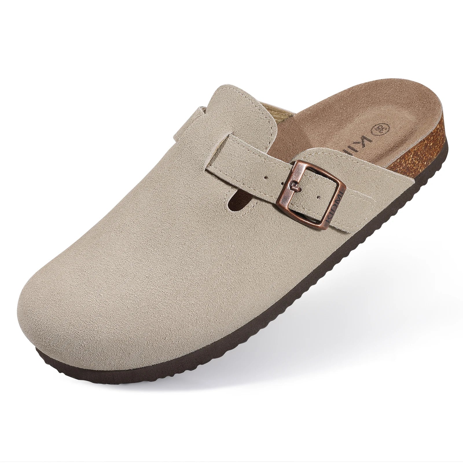 Comwarm Fashion Women's Suede Mules Slippers Men Clogs Cork Insole Sandals With Arch Support Outdoor Beach Slides Home Shoes - BLOOM CART