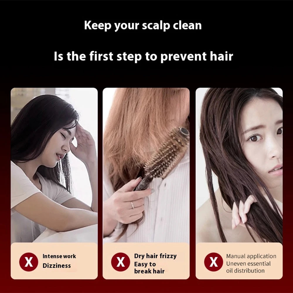 Electric Vibration Massage Comb Red Light Therapy Hair Growth Massage Scalp Brush Anti Hair Loss Liquid Oil Applicator Hair Care - BLOOM CART