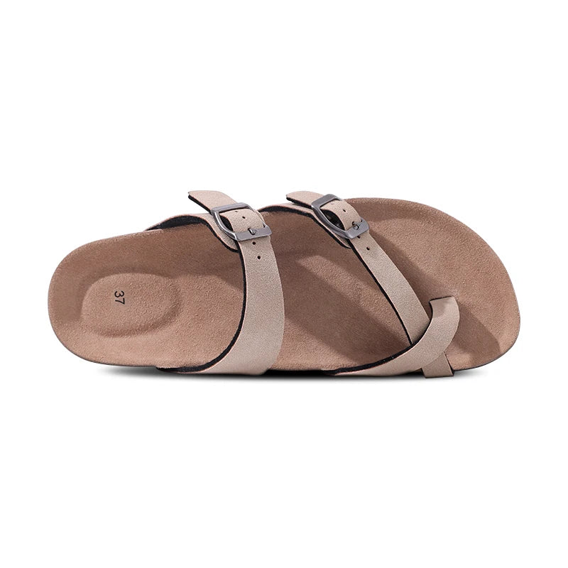 Comwarm Fashion Women's Suede Mules Slippers Men Clogs Cork Insole Sandals With Arch Support Outdoor Beach Slides Home Shoes - BLOOM CART