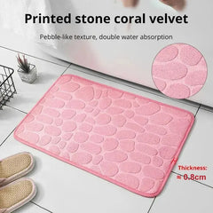 1pc embossed fiber carpet, bathroom living room anti slip mat, pebble floor mat, household items - BLOOM CART
