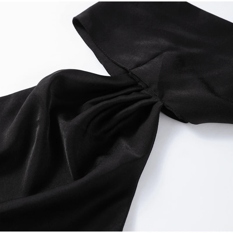 Elegant Solid Ribbon Women Halter Dress Off Shoulder Sleeveless Backless Slim Female Maxi Dresses 2025 Summer New Chic Lady Robe - BLOOM CART