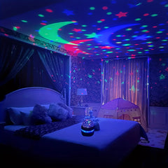 LED Starry Sky Night Lights USB Rotating Projector Lamp Magic Ball Moon Star Christmas Lights Home Room Atmosphere Decorations - BLOOM CART