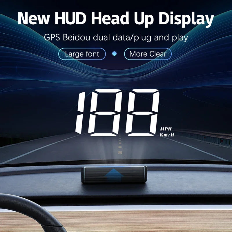 Car Speedometer KM/H HUD GPS Head Up Display Digital Speed Meter Windshield Projector For Vehicles Auto Electronics Accessories - BLOOM CART
