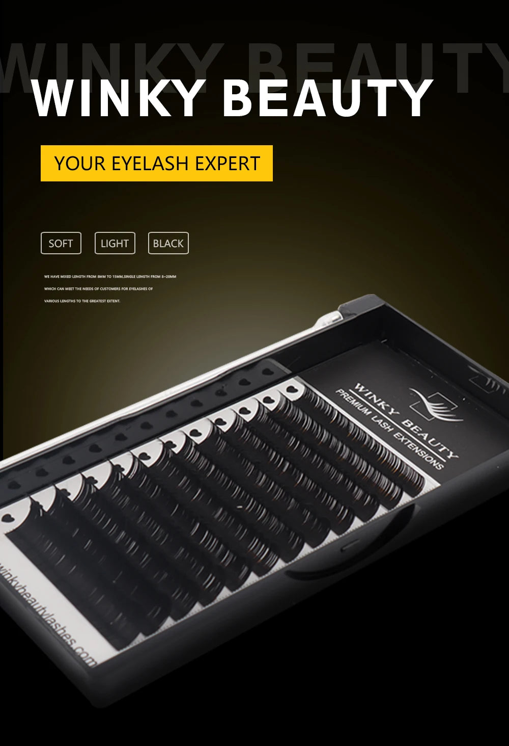 Winky Beauty Individual Eyelash Extension B/C/CC/D/DD Faux Mink Cilias Soft Eye Lash Extension 3D Russian Volume Lashes Makeup - BLOOM CART