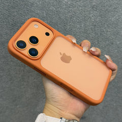 Luxury Orange Shield Matte Transparent Phone Case For iPhone 17 Pro Max 17 Pro 17 New Metal Buttons Skin Feel Shockproof Cover BLOOM CART