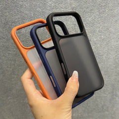 Luxury Orange Shield Matte Transparent Phone Case For iPhone 17 Pro Max 17 Pro 17 New Metal Buttons Skin Feel Shockproof Cover BLOOM CART