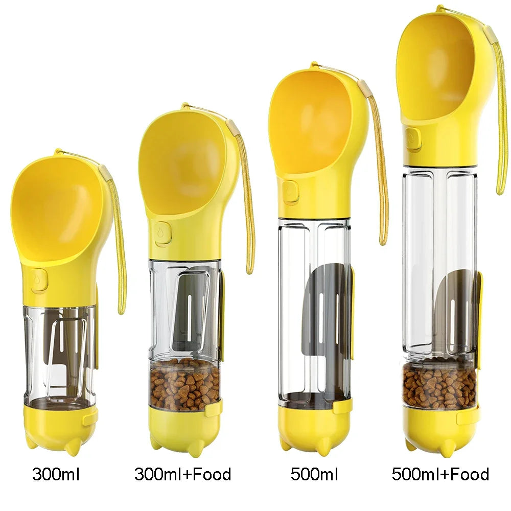 Portable cat and dog water bottle, food feeder, drinking fountain, 3 in 1 poop dispenser, leak proof, BLOOM CART
