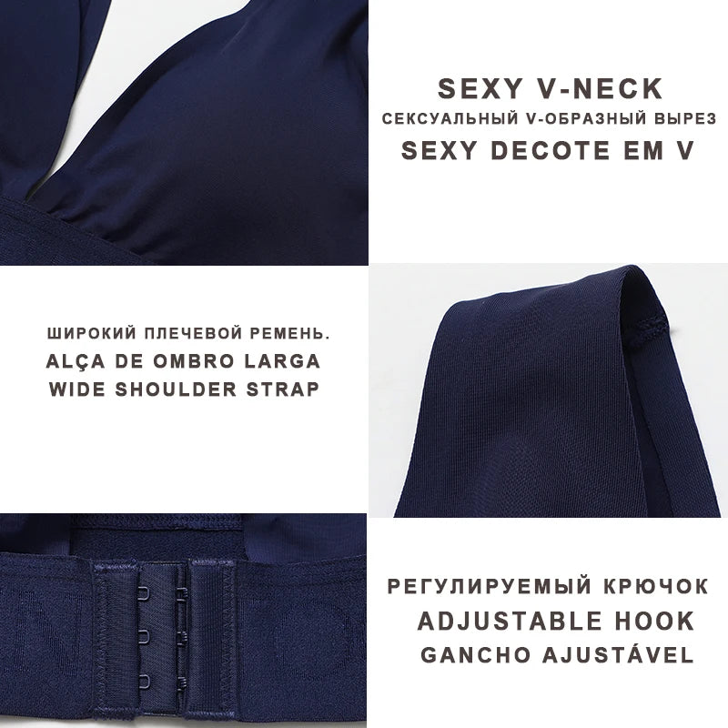 Seamless Bras For Women Sexy Deep V Women Bra Soft Intimate Women's Underwear Backless Bralette Intimates Push Up Bra S-XL - BLOOM CART
