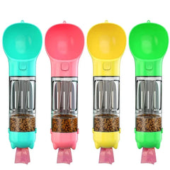 Portable cat and dog water bottle, food feeder, drinking fountain, 3 in 1 poop dispenser, leak proof, BLOOM CART